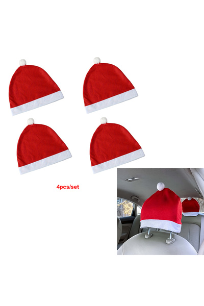 Choice 4 قطع 2/4 قطع أغطية كراسي عيد الميلاد أغطية مسند رأس مزخرفة لمقعد السي...