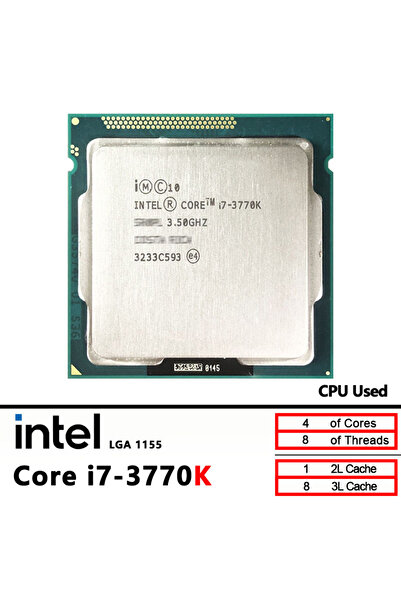 Intel Core Used i7 3770K i7-3770K 3.5 GHz 8M 77W CPU processor A 1155