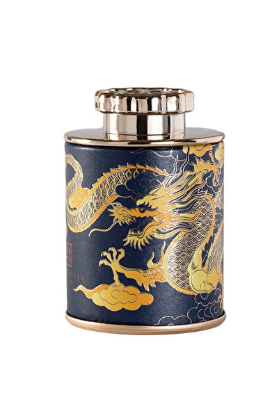 Choice علب شاي صغيرة محمولة ومختومة باللون الأصفر الفاتح مطبوعة بنقشة تنين وعلبة تغليف منزلية وورق شاي للسفر