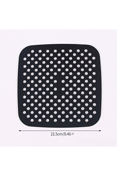 choice2 حصيرة سيليكون سوداء مربعة الشكل مقاس 21.5 سم عالية الجودة للقلاية اله...