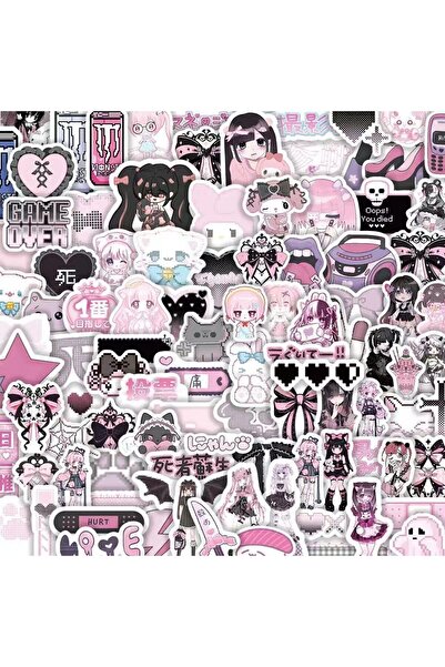 Miniso مجموعة ملصقات لوليتا القوطية، 100 قطعة، مقاس 5 سم، ملصقات أنمي قوطية ي...