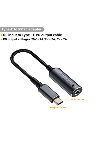 Choice 140W C to 55x25 DX 140W Universal Laptop 5V 9V 20V DC Female to USB C ...