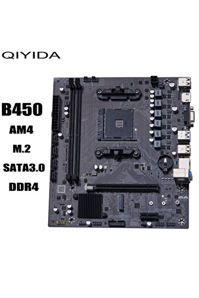 Choice Motherboards QIYIDA B450 motherboard support DDR4 desktop RAM AM4 CPU slot NVME NGFF M.2 USB 3.0 VGA