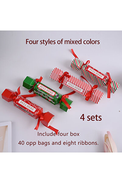 Choice 22x7.5x1 سم 4 ألوان مختلطة 4 مجموعات من صناديق سحب الأموال المفاجئة لعيد الميلاد بألوان مختلطة، عيد الميلاد R