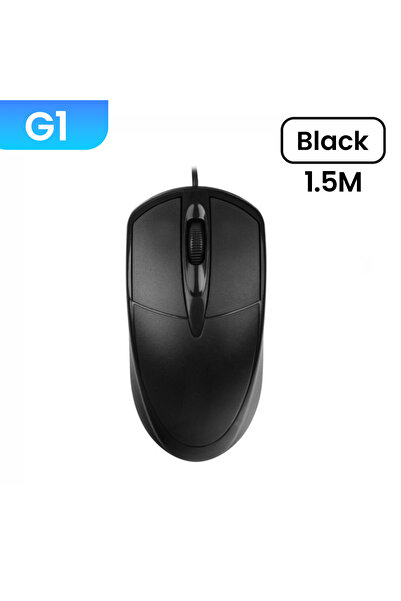 Choice ماوس سلكي أسود G1 USB بدقة 1600 نقطة في البوصة للألعاب المكتبية ملحقات الكمبيوتر المكتبي