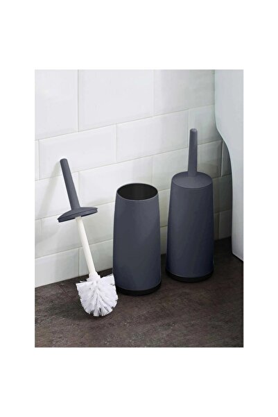 Choice فرشاة مرحاض بلاستيكية سوداء قطعة واحدة بقاعدة قائمة ومقبض طويل لتنظيف ...