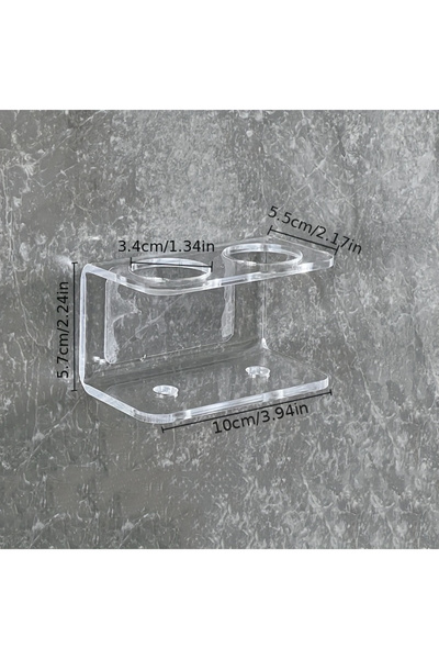 Choice حامل فرشاة الأسنان الكهربائية الشفاف والناعم بفتحتين - مثبت على الحائط...
