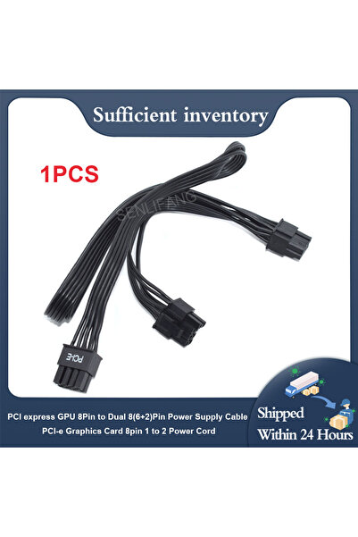 Choice 1 قطعة كابل إمداد الطاقة PCI Express GPU 8Pin إلى Dual 8 (6 + 2) Pin PCI-E بطاقة الرسومات 8Pin 1 إلى 2 Po...