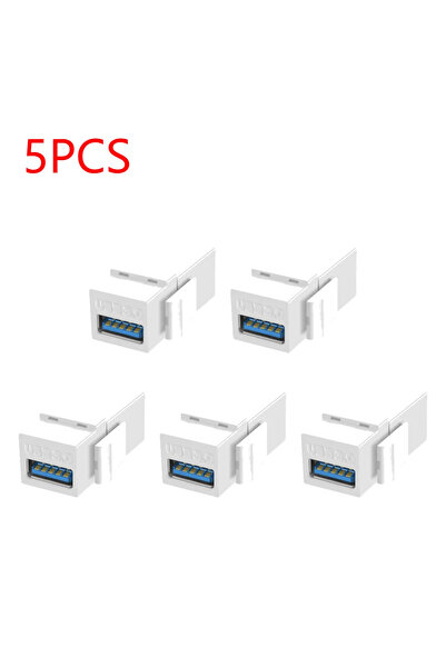 Choice مجموعة من 5 قطع من موصلات كيستون USB 3.0 بيضاء اللون، لتوصيل الأجهزة ا...
