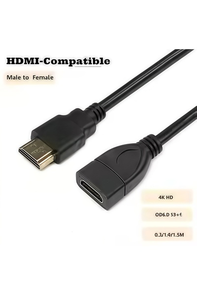 Choice كابل تمديد HDMI 2.0 بطول 0.3 متر (من ذكر إلى أنثى) 4K 60Hz HDR - كابل ...