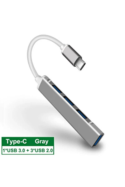Choice محول موزع USB 3.0 عالي السرعة 4 منافذ USB C رمادي اللون من النوع C متع...