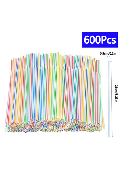 Choice مخطط - 600 قطعة 50-1000 قطعة مصاصات شرب متعددة الألوان للبار وعصائر ال...