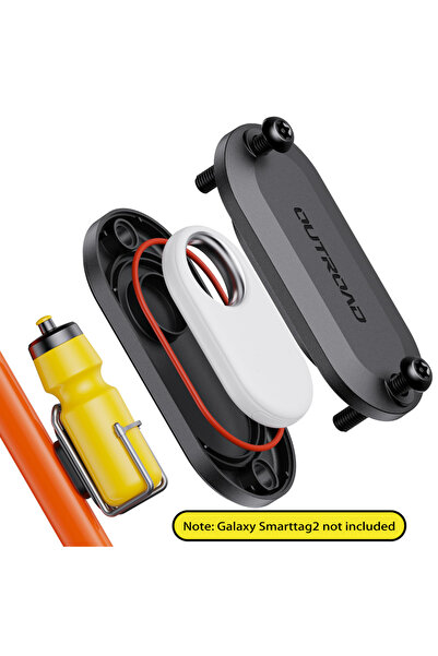 Choice أسود - قطعة واحدة لحامل الدراجة SmartTag2 IPX8 المقاوم للماء وحامل GPS لتتبع الدراجة Smart Tag2 مخفي غير مرئي