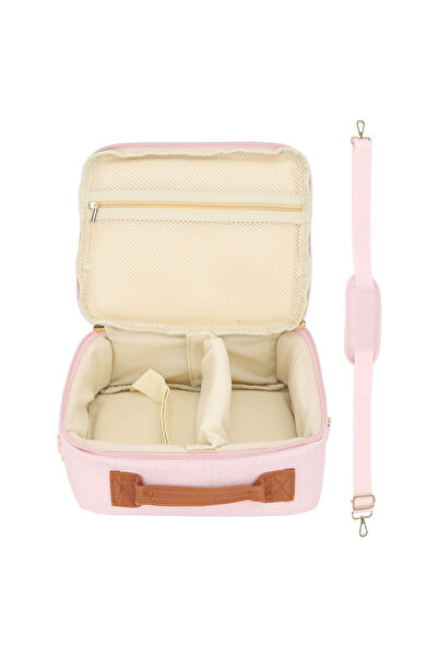 Choice حقيبة حمل كاميرا وردية اللون بمقبض مبطن سميك وحزام قابل للتعديل وفتحة ...