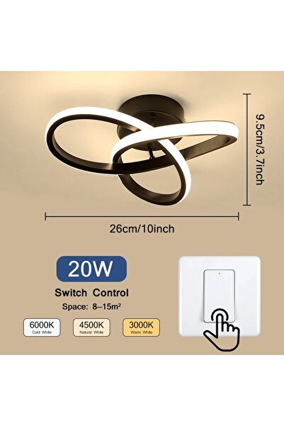 Choice 3colors LED Ceiling Light, 6500K White Light Spiral Aluminum Flush Mou...