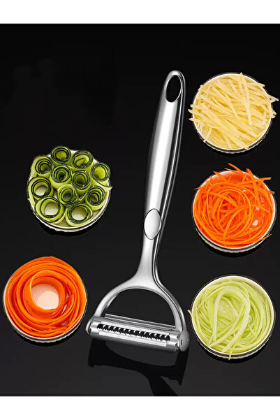 Choice1 1 قطعة - مقشرة خضراوات مطبخ فضية من الفولاذ المقاوم للصدأ ومقشرة بطيخ...