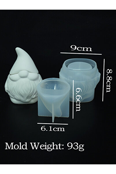 Choice1 قالب سانتا كلوز لصنع جرة شموع عيد الميلاد مع غطاء مصنوع من الجبس والخ...