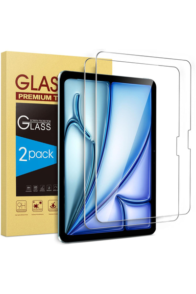 Choice قطعتان من الزجاج المقوى قطعتان من الزجاج المقوى 9H لجهاز iPad Air 11 بوصة 2025 (M3) واقي شاشة شفاف لـ