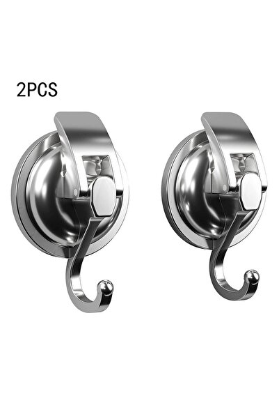 Choice silver 2pcs Suction Cup Hooks 2 Pack Silver Chrome-Plated Polished Suc...