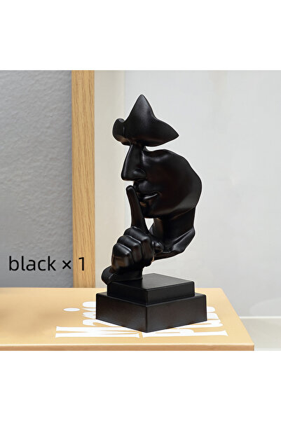 Choice قناع أسود، زخرفة إيماءة، تمثال شفاه الإصبع، سر الحارس، ديكور منزلي، نح...