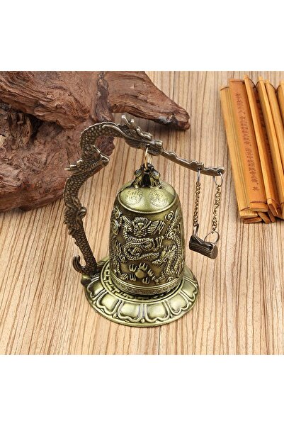 Choice جرس تنين برونزي عتيق جديد قطعة واحدة، ديكور فنغ شوي صيني للمكتب، قفل منحوت يدويًا B