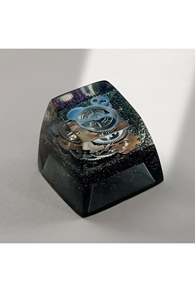 Choice silver SA R1 Profile Black Gold Time Resin Keycaps Personalized Handmade Single for MX Mechanical Ke