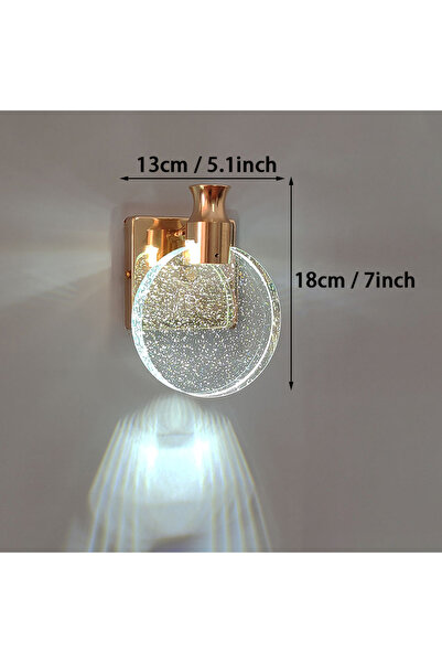 Choice Warm White (2700-3500K) Gold Small Modern Crystal Interior LED Wall Li...
