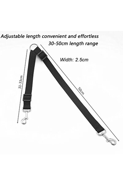 Choice Black Double Twin Dual Coupler Dog Leash Two in One Strong Nylon V Shape Adjustable Pet Dog Leash Co