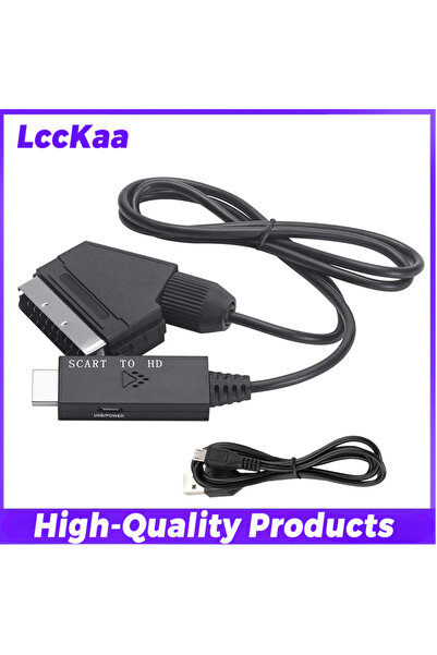 Choice محول أسود 1080 بكسل SCART إلى HDMI متوافق مع كابل SCART إلى فيديو عالي...