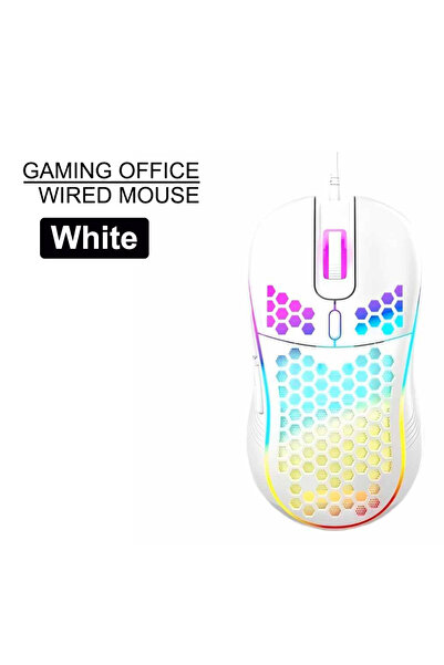 Choice ماوس ألعاب سلكي USB أبيض اللون، فأرة ميكانيكية بإضاءة USB مضيئة بدقة 7...