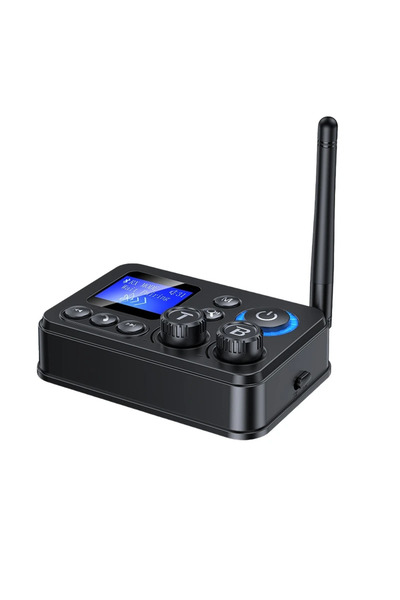 Choice جهاز إرسال واستقبال صوتي 7 في 1 طويل المدى بتقنية البلوتوث 5.4 أسود اللون مزود بمدخل RCA 3.5 مم ومدخل AUX USB وموصل ستيريو سلكي