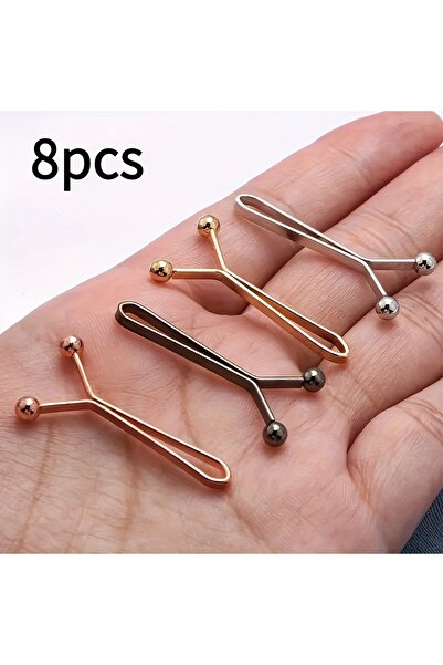 Choice مجموعة من 8 قطع من مشابك أكمام القميص بدون درزات بألوان عشوائية - مشاب...