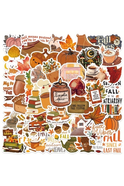 Choice 50 قطعة من ملصقات سلسلة الخريف لتزيين عيد الشكر على شكل أوراق القيقب و...