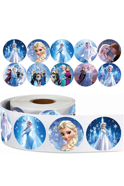 Choice1 1 لفة 500 قطعة من ملصقات ديزني فروزن إلسا للغلق، مناسبة للثلاجة والها...