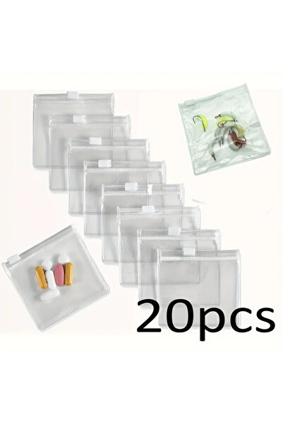 Choice 20pcs Reusable Self-Sealing White 5/10/20pcs Medicine Bags Zipper Lure Bag Hand Washable with Jewelr