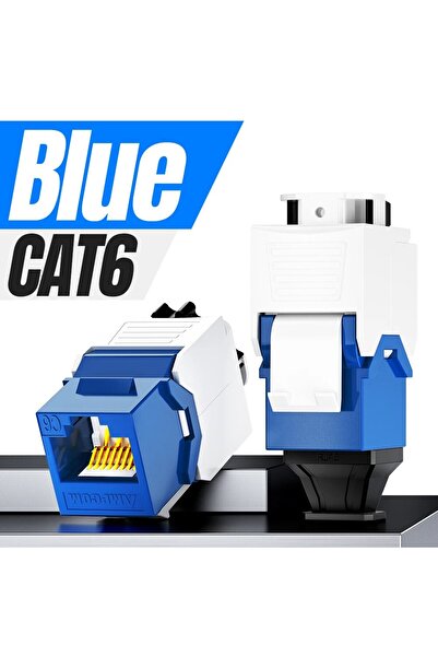 Choice CAT6 أزرق، قطعة واحدة، مقبس شبكة AMPCOM RJ45 Keystone، CAT6A، CAT6، قف...