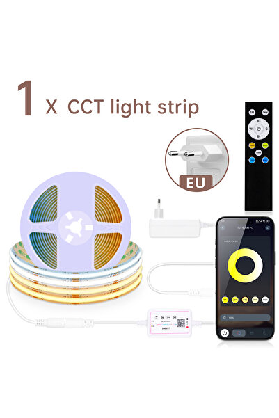 Choice 5M LED 2700k-6500k EU Plug Set DC24V CCT 2700K-6500K Dimmable COB LED ...