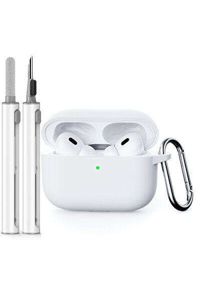 Choice غطاء حافظة أبيض لجهاز AirPods Pro 3 مع مجموعة تنظيف، غطاء حماية ناعم م...