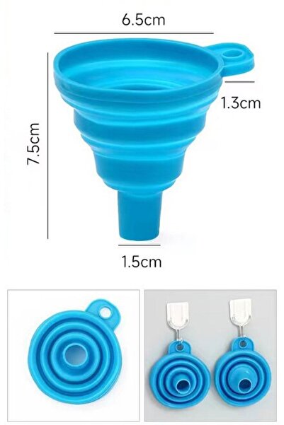 Choice Blue Kitchen Funnel Set, Kitchen Gadget Accessories Foldable Silicone ...