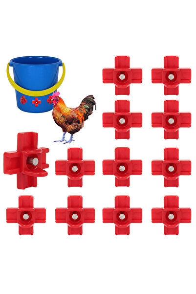 Choice Red 12 pcs Automatic Chicken Waterer Hens Quail Birds Drinking Bowls Chicken Coop Chick Nipple Drink