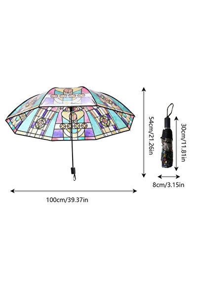 Choice مركب من الألياف المعدنية 8K كما هو موضح مظلة من الزجاج الملون على الطراز البريطاني مظلات قوس الغابات المطيرة Vin
