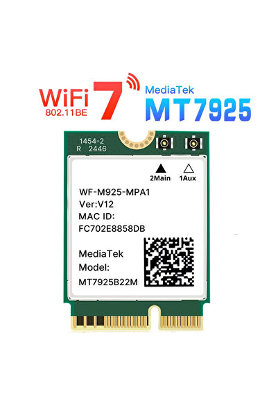 Choice MT7925 WiFi 7 Network Card 5400Mbps For Bluetooth 5.3 Tri Band 2.4G 5Ghz 6GHz M.2 NGFF Wireless A...