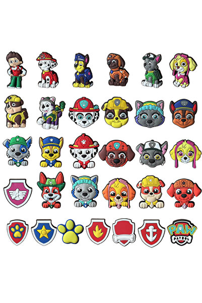 PAW PATROL set 31pcs 31pcs Pvc Shoe Charms Set Crocs Accessories Buckle Chase DIY Cartoon Shoes Deco