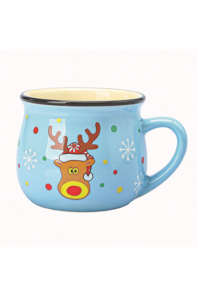 Choice أكواب سيراميك لعيد الميلاد من ماركة بلو إلك، سعة 150 مل، بتصميم سانتا ...