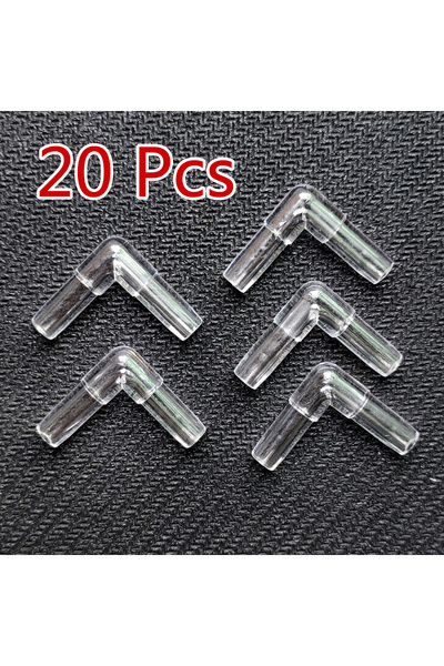 Choice 20 قطعة 20 قطعة 4 مم حوض السمك مضخة الهواء موصل على شكل حرف L صمام الت...