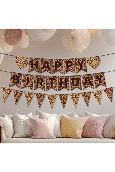 Choice زينة حفلات أعياد الميلاد بطبعة الفهد البني، لافتات حفلات أعياد الميلاد...