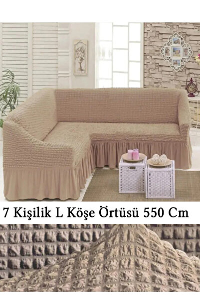 upmall Bürümcük 7 kişilik Köşe Koltuk, Kanepe Örtüsü, Koltuk Kılıfı, Lastikli...