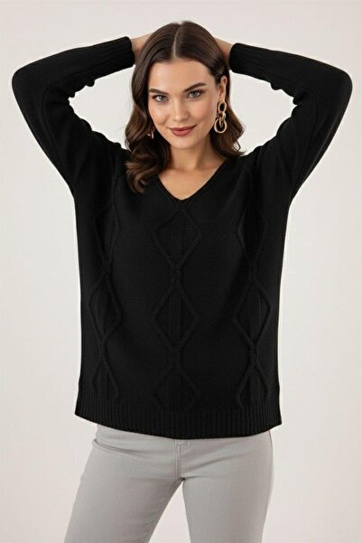 Modafeminen Knitwear Sweater Tr1079 Black