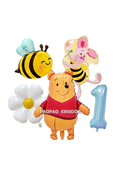 Miniso مجموعة بالونات حفلات أعياد الميلاد ويني ذا بوه من رقائق الألومنيوم للأ...