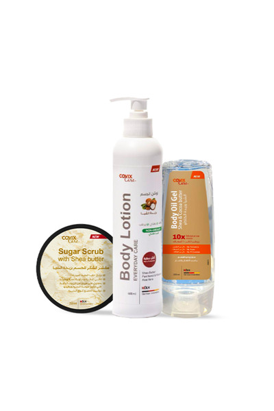 COVIX CARE مجموعة زبدة الشيا للجسم - 3 قطع